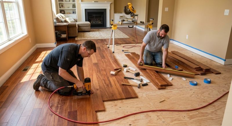 Cherry Floor Installation in Hunt County, TX