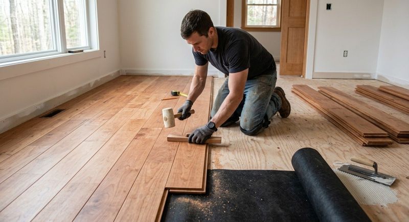Cherry Floor Installation in Greenville, TX