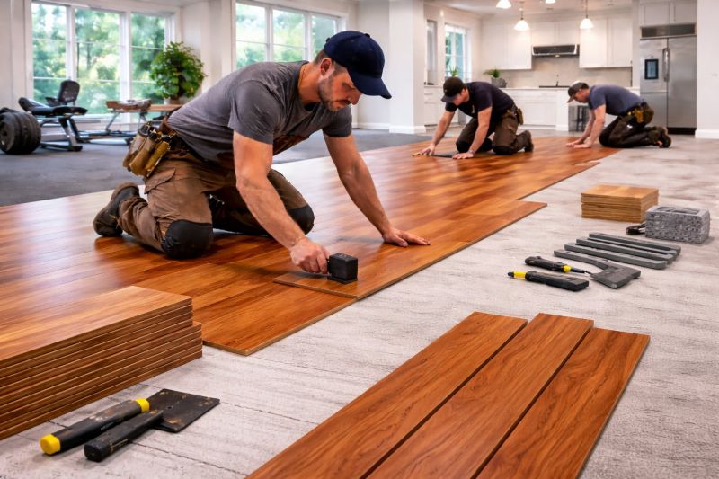 Cherry Floor Installation in Rockwall County, TX