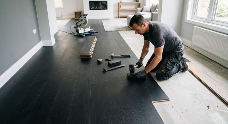 Dark Wood Floor Installation in Greenville, TX