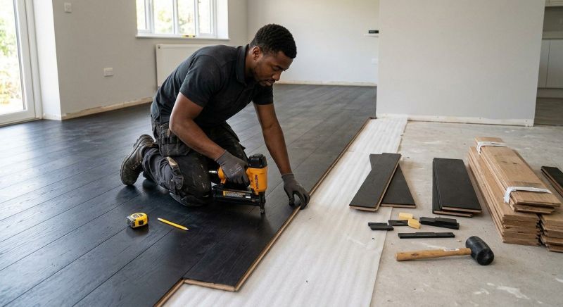 Dark Wood Floor Installation in Greenville, TX