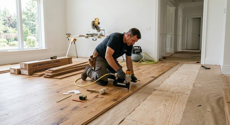 Oak Floor Installation in Commerce, TX